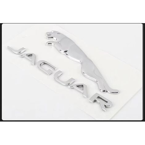 Yousport Fit Jaguar XE XF XJ Kofferraum-Emblem Leopard Heckaufkleber Jaguar Panther Kotflügelaufkleber (Silber) (1/2)
