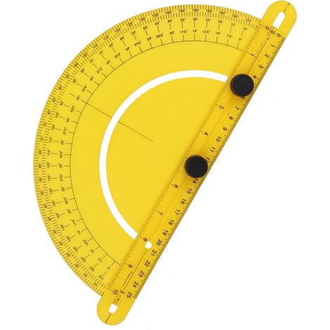 Rapporteur d'angle semi-circulaire universel en plastique, outil de mesure multifonctionnel pour menuiserie, règle de traçage précise (1/5)