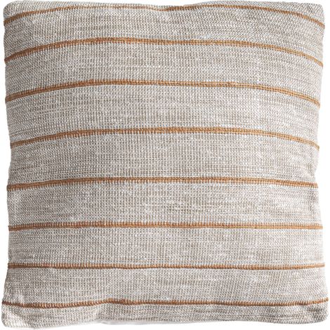 Coussin beige à rayures terracotta - beige et terracotta (1/2)