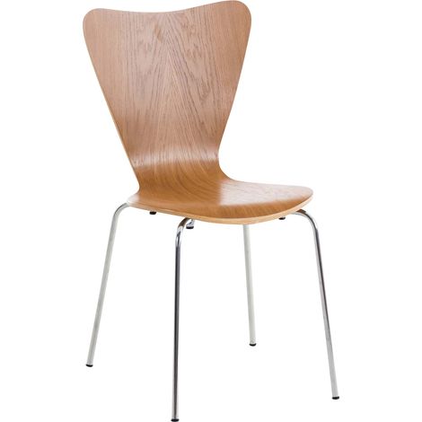 Chaise à manger empilable en bois et cadre en métal chaise élégante diverses couleurs Couleur : Chêne (1/5)