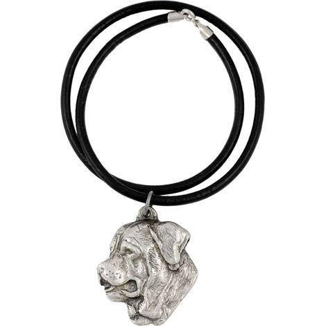 Collana con ciondolo a forma di cane Tosa Inu, Tosa-inu, Mastino Giapponese, placcata in argento, per amanti dei cani, gioiello unico di Art-Dog (1/5)