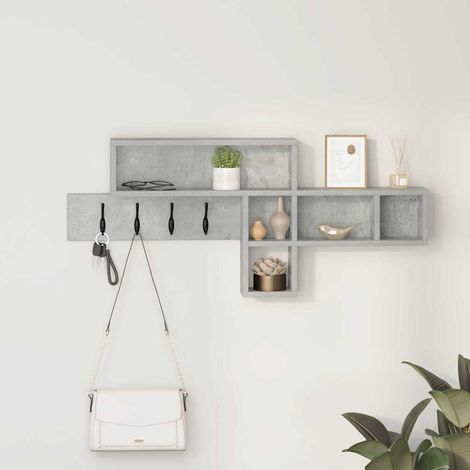 Perchero de pared con estante Gris hormigón 100 x 12 x 43.5 cm