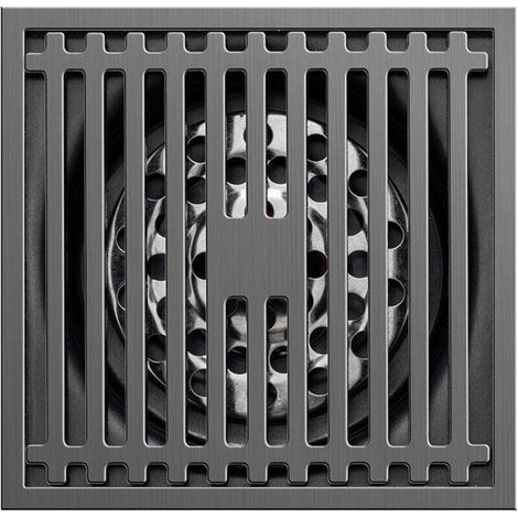 UlisemSiphon de sol en acier inoxydable de 10 cm, en bambou épais, gris bronze, anti-odeurs, pour salle de bain