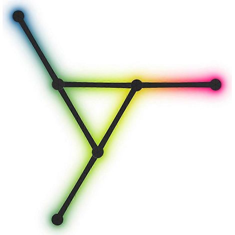 Barres lumineuses LED RGB intelligentes USB pour appliques murales, 16 millions de couleurs - Noir (1/5)