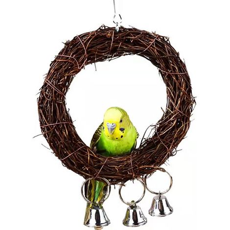 Jouets en rotin, balançoire pour perroquet, accessoires pour cage à oiseaux (1/4)