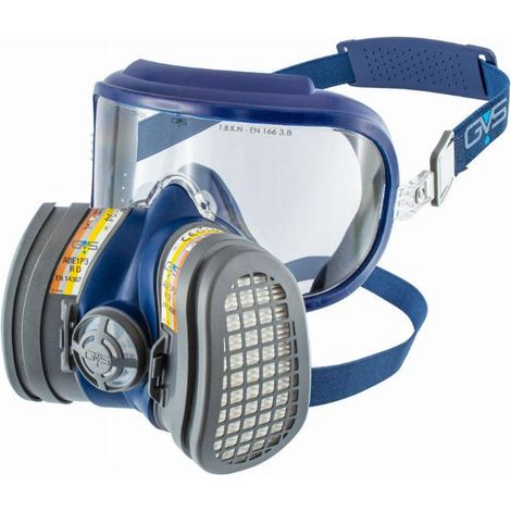 Masque de protection ABE1P3 P3 – Filtres à charbon actif remplaçables – Protection contre gaz et poussières – Taille M/L – GVS (1/3)