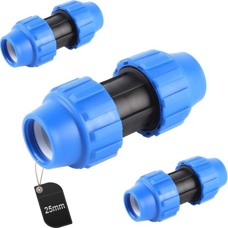 Raccord PP pour Tube PE 25mm, Plastique Raccord PE Droite Connecteur en PP pour Tuyau d'eau Connecteur PPR PE PVC Tuyau Connexion Raccord, 3 Pièces (1/5)