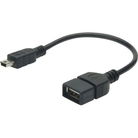 Digitus USB 2.0 Adapter [1x USB 2.0 Stecker Mini-B - 1x USB 2.0 Buchse A] AK-300310-002-S 20.00 cm