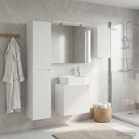 vidaXL Bathroom Cabinet Set 5 pcs White Engineered Wood (1/5)