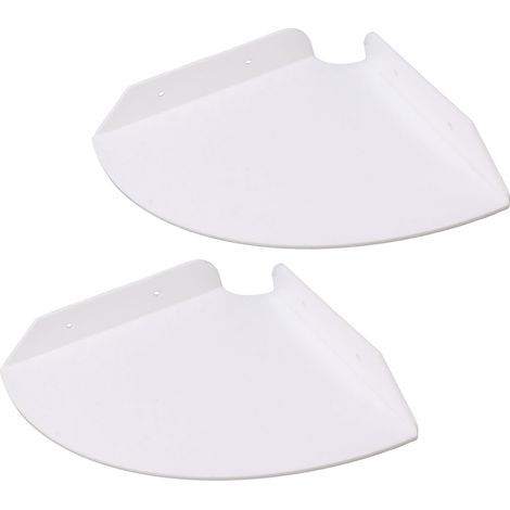 2 étagères murales flottantes en coin, quart de rond, suspension pour chambre, salon, salle de bain, blanc (1/5)