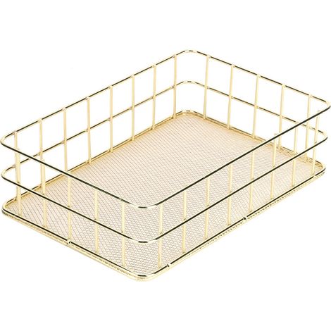 Panier de Rangement en Fil Métallique Multifonction Grand Format pour Bureau et Maison (1/5)