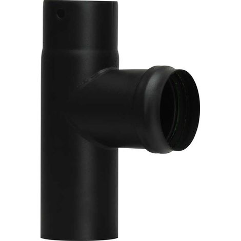 Tubo nero stufa pellet smaltato giunto scomparsa raccordo caldaia a T 90 fm-f DN 80 canna fumaria 600 CE Made in Italy
