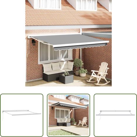 Store rétractable - Cadre d'auvent Blanc 350 x 250 cm Aluminium (1/5)