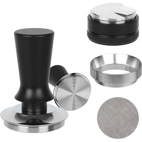 53-mm-Espresso-Stößel-Set – Federbelasteter Espresso-Stößel, verstellbarer Espresso-Auslauf, Wasserwaage, wiederverwendbarer, tragbarer Filter, 1 Stück