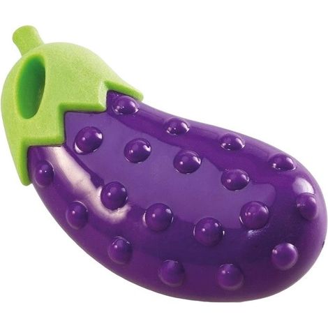 Jouet pour chien en forme d'aubergine avec couineur, 14 cm