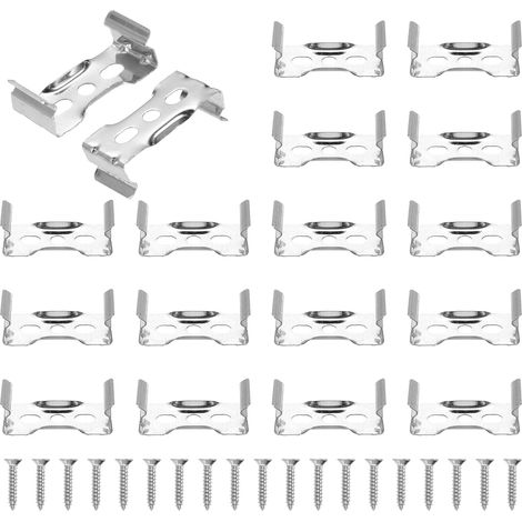T8 Clips Bracket Hanger Fluorescent Tube T8 LED Bulb Holder Clamps Light Fixture Replacement With Screws For LED Integrated Lighting, Flat Pack Of 16 (1/5)
