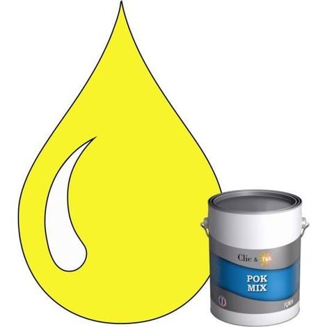 Peinture d'Accroche et Finition 2 en 1 - POK - POK MIX - Acrylique Satinée - Jaune Zinc - 1L (1/4)