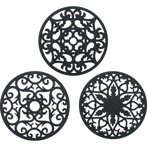 Dessous de plat en silicone multifonction lot de 3 antidérapant résistant à la chaleur jusqu'à 250 (1/5)