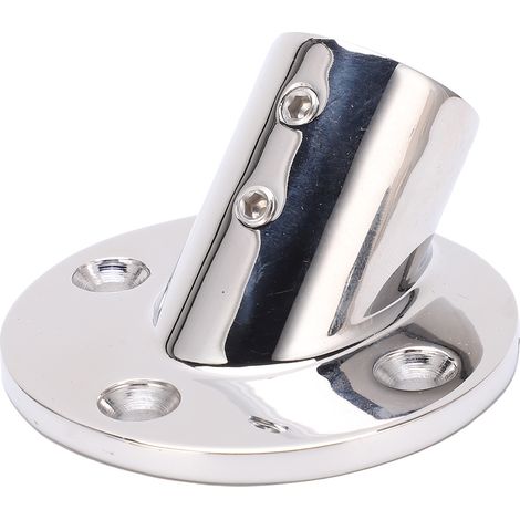 Raccord de main courante pour bateau en acier inoxydable, embase ronde à 45 degrés, tube à bride, accessoires de quincaillerie marine pour rambarde de pont, 22 mm / 0,9 po (1/5)