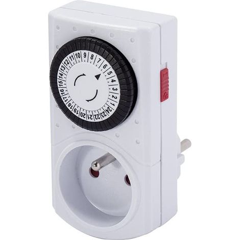 CHACON 54010 Timer Meccanico Bianco, Presa Fr
