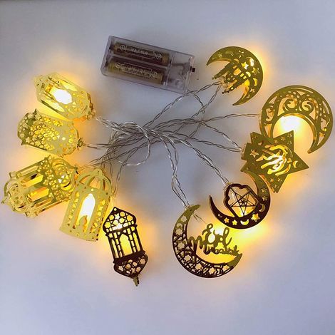 Luminaire Murale En Fer - Applique LED Forme De Lune - Décoration Murale Islamique - 1 Pièce (1/4)
