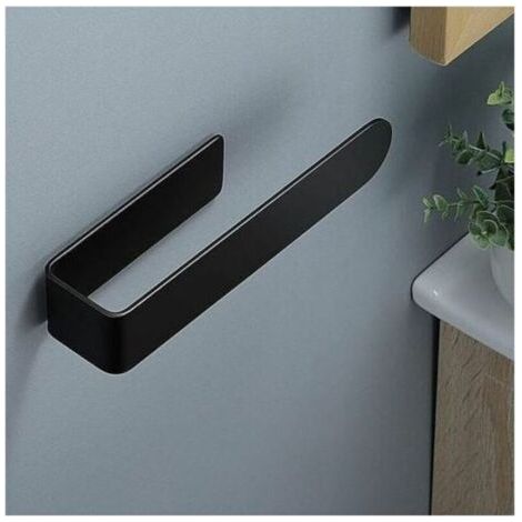 Portasciugamani da bagno nero, portasciugamani senza foratura in acciaio inox SUS304, portasciugamani da cucina