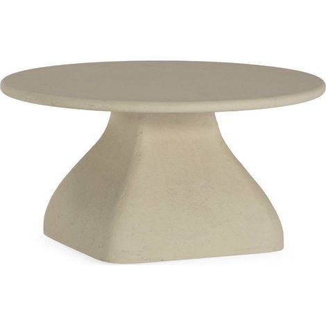 Table basse ronde en bois gris sculpturale - gris (1/5)