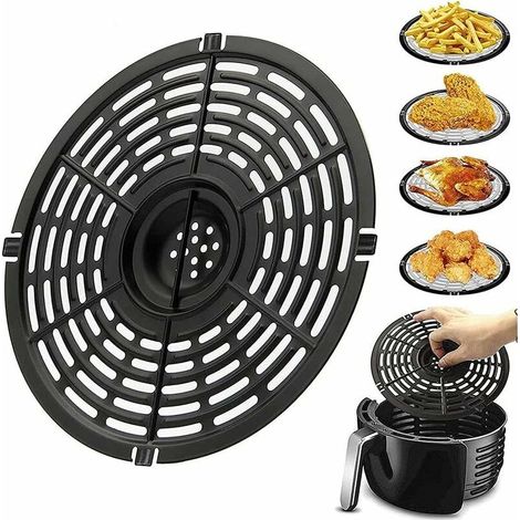 Tapis Friteuse à Air Réutilisables, Tapis Cuisson Friteuse à Air, Air Fryer Poêle Grill, Grille de Rechange Friteuse à Air avec Revêtement Antiadhésif pour Cuire Grillades, Viande, Légumes, No (1/5)