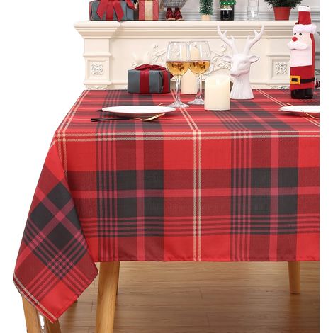 Mantel impermeable de estilo clásico, rojo, 229 cm x 137 cm. (1/2)