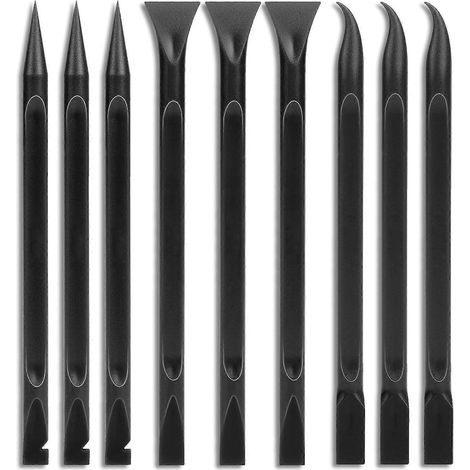 Outil de nettoyage pour recoins, ensemble de 9 grattoirs en fibre de carbone et plastique pour le detailing automobile, grattoir multi-usages anti-rayures pour nettoyer les petits espaces étroits. (1/4)
