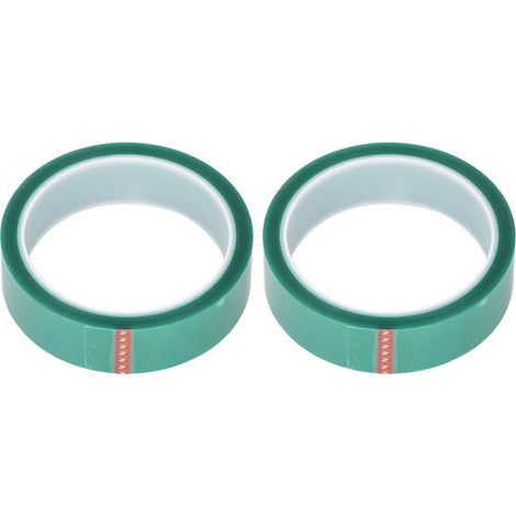 Ruban Isolation Haute Température PET 2PCS 0.06mm 25mm 33m Vert - Résistance 210°C, Application Masquage Peinture (1/5)