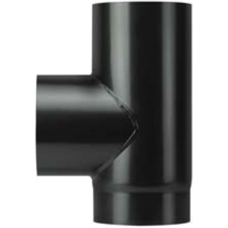 Raccordo a "t" f/f porcell. per stufe legna nero opaco pesante mm.1,2 - ø cm.12 1 pezzi Save (1/2)