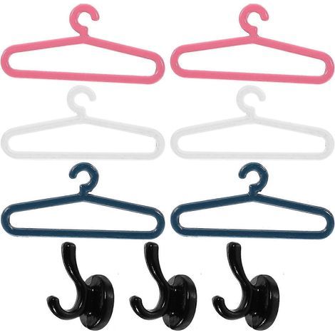 Set mit Mini-Kleiderbügeln und Haken für Puppenhäuser, Accessoires und Miniaturmöbel. – 3,10 x 1,20 x 0,10 cm – Verschiedene Farben (1/4)