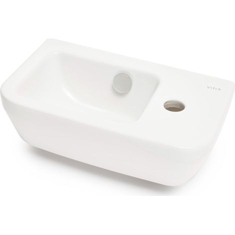 Lavabo Integra 37x22 cm con orificio para grifería a la derecha, Blanco (7091-003-0029)