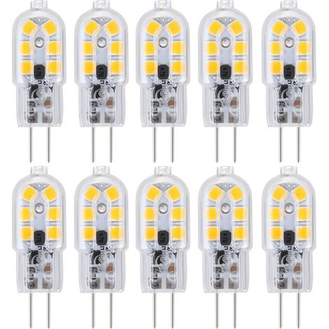 10 ampoules LED G4,12 V 3 W CA CC 3000 K,Blanc chaud,Mini-ampoules pour éclairage paysager, éclairage de plafond et éclairage sous-marin (1/5)