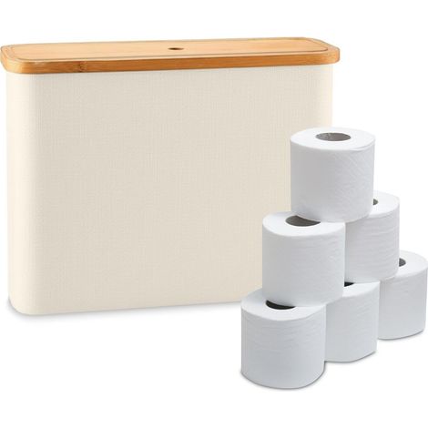 Square Fabric Toilet Roll Holder, Holds 12 Rolls (1/5)