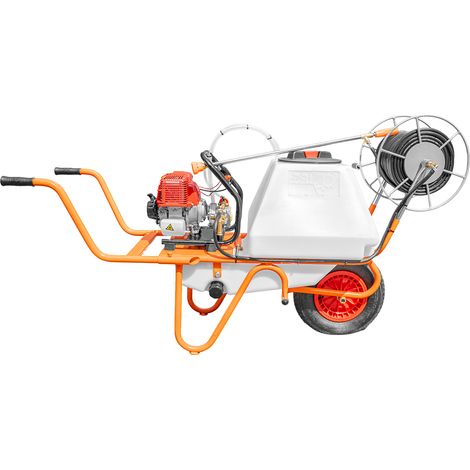 Bricoferr Carretilla sulfatadora de 1 rueda 31.5cc 80L con manguera de 50 metros y lanza de 90 cm (1/5)