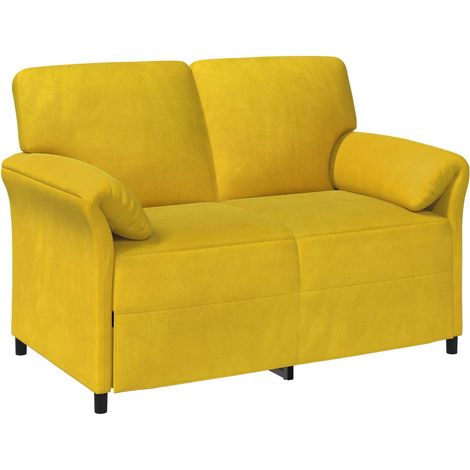 Sofá de 2 Plazas Amarillo 138 x 83 x 95 cm Terciopelo vidaXL (1/5)