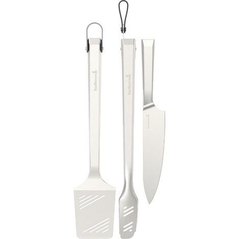 Kit premium 3 accessoires Barbecook avec spatule, pince et couteau (1/2)