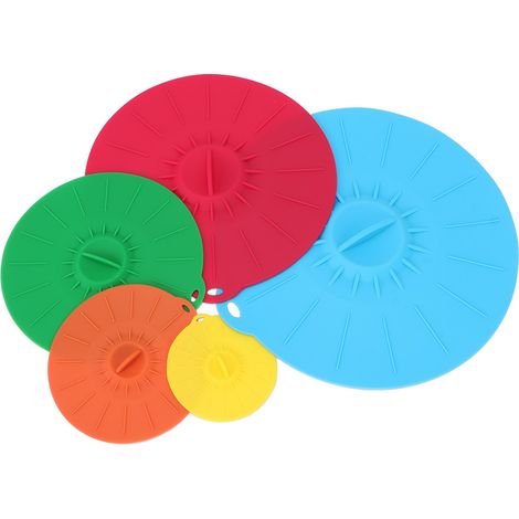 5-teiliges Set lebensmittelechter Silikon-Mikrowellen-Schüsseldeckel für die heimische Küche (1/5)