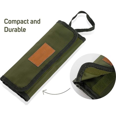 Aufbewahrungstasche für Grillbesteck im Freien, hängende Tasche für Messer und Gabeln, faltbare und tragbare Besteckrolle für Picknick und Reisen-lsw (1/5)