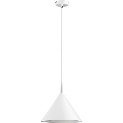Lampe suspendue jarod métal blanc e27 1 x max.40w b: 17,5 cm h: 130 cm Ø25 cm (1/5)