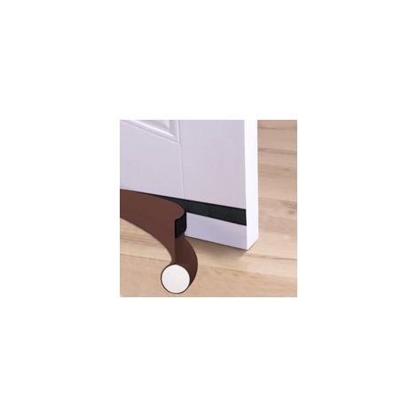 94 cm langer, isolierender Türzugluftstopper, einseitig, isolierend und winddicht mit selbstklebender Dichtung, schalldicht, schützt vor Zugluft und Insekten, Braun - Crezuo