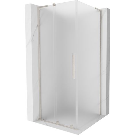 Mexen Velar L Duschkabine verschiebbar 120 x 120 cm, Frost, gebürsteter Nickel - 871-120-120-33-97 (1/5)