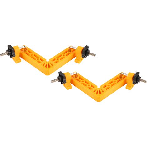 Équerre de positionnement 140 mm ABS, pince de fixation à 90° avec échelle, kit d'outils pour le travail du bois, jaune (1/5)