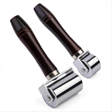 Rouleau à bordures en cuir 26 mm + 60 mm, rouleau à bordures en cuir avec manche en bois (1/5)