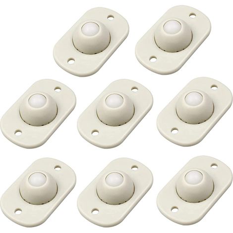 8 Roulettes pivotantes adhésives pour meubles, billes de transfert, roues pour boîtes de rangement, poubelle, jouets (plastique) (1/5)