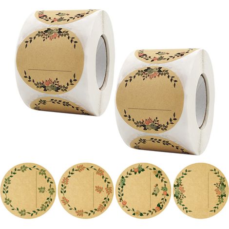 Lot de 2 étiquettes autocollantes en papier kraft pour la cuisine, les étiquettes d'épices, la pâtisserie et les décorations de sacs cadeaux (1/5)