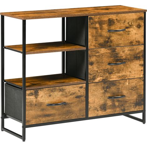 Buffet étagères ATHLONE bois et noir (1/5)