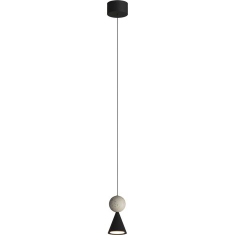 Suspension décorative noire boule en travertin LED 8W BINGO Maxlight (1/2)